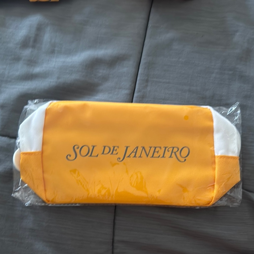 Sol de Janeiro Vibrant Yellow Pouch with White Trim